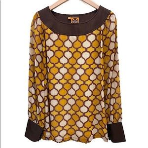 TORY BURCH Long Sleeve Silk Top